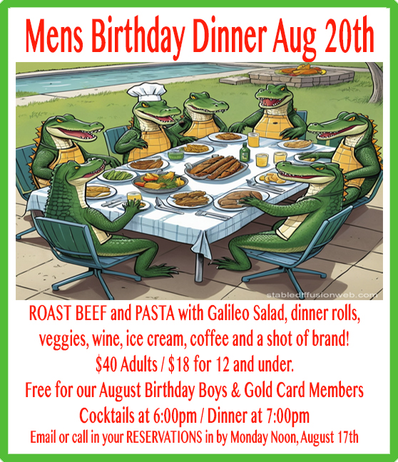 AUGUST Birthday Dinner 2026